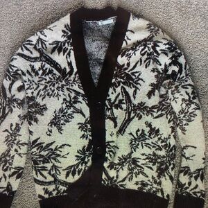 Black and White Patterned Men's Cardigan
